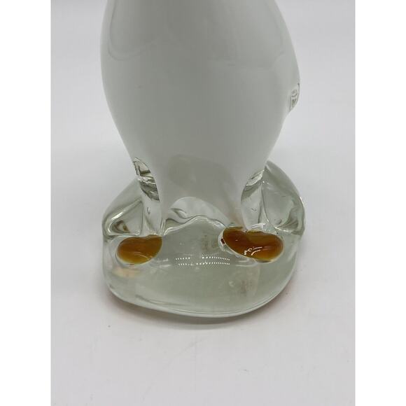Vintage Hand Glass Blown White Goose Duck 7.5”H Figurine Statue Collectible - Picture 6 of 10